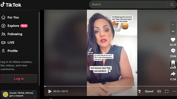 TikTok-Post einer Frau 