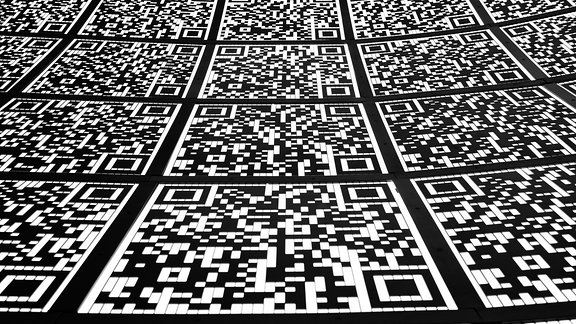 Abstrahierter QR-Code.