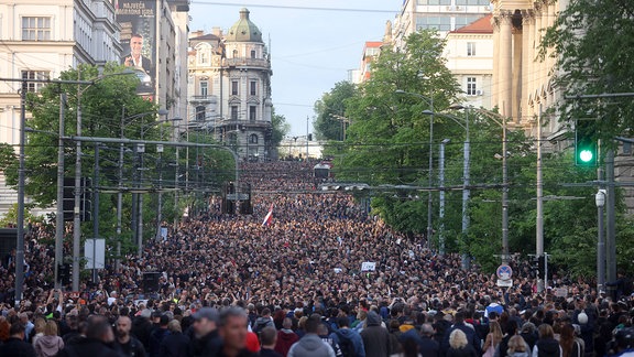 Proteste gegen Gewalt in Belgrad