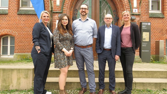 Eröffnung MDR Studio Salzwedel:  v.l. Isabell Hartung, Lydia Zahn, Alexander Klos, Tim Herden, Carina Emig