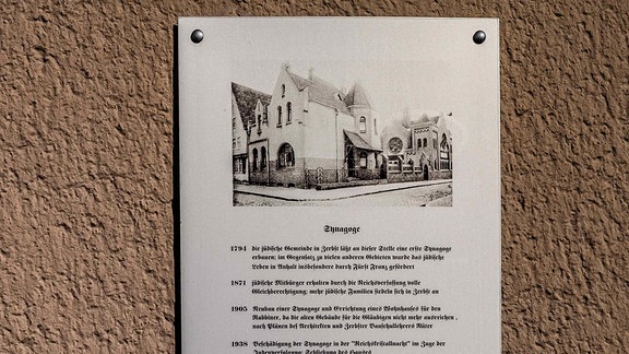 Ansicht des 1945 zerstörten Synagogengeländes an der Wolfsbrücke in Zerbst