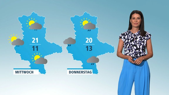 Stephanie Meißner moderiert das Wetter.