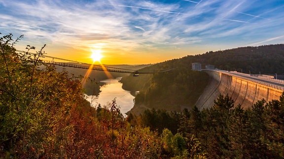 Sonnenaufgang an der Rappbodetalsperre 