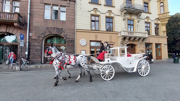 Pferdekutsche in der Altstadt von Krakau – Kraków