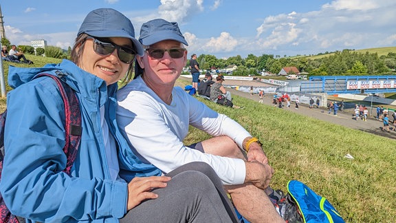 Fans und Besucher auf dem Sachsenring beim Motorrad Grand Prix 