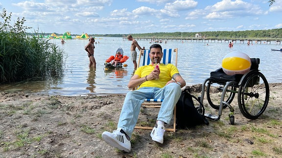 Tan Caglar am Strandbad Arendsee.