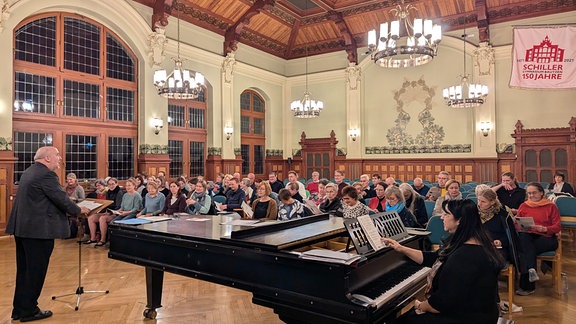 Probe der Chorakademie in der Aula des Schillergymnasiums Bautzen 2024