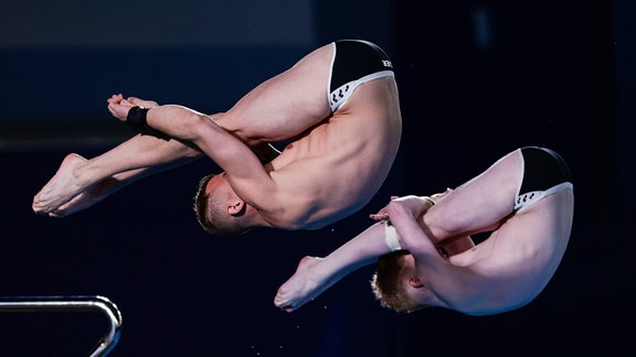 Wasserspringer Timo Barthel und Jaden Eikermann bei der WM in Doha