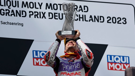  Grand Premio D™Italia Oakley Race winner 89 Jorge Martin, SPA, Pramac Ducati during the MotoGP race at the Liqui Moly Gand Pix of Deutschland, Sachsenring, Germany Sachsenring Germany Copyright: xGrahamxHoltx _DX_2832