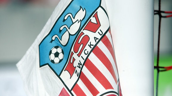 Eckfahne mit FSV Zwickau Logo