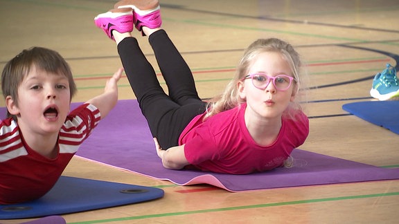 Schüler der Puschkinschule Erfurt beim Sport