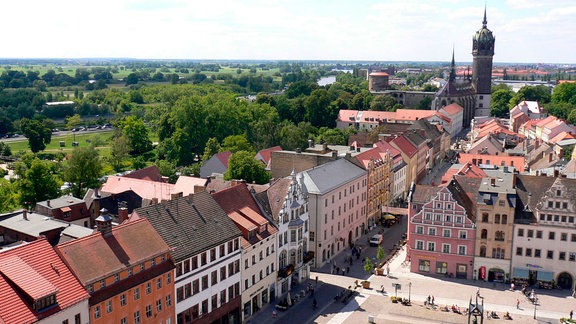 Wittenberg - Markt, Schlossstrasse und Schlosskirche