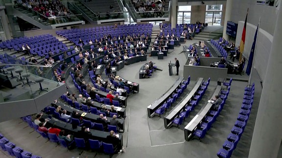 Blick in den Bundestag während einer Sitzung