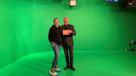 Denise Kätzel im Studio mit Thomas Bille