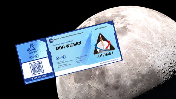 Mit der 'Artemis I'-Mission der NASA kann man seinen Namen zum Mond schicken. So sieht der Boardingpass dafür aus.