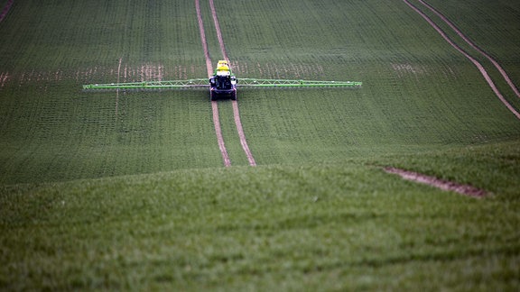 Pflanzenschutzgeraet auf einem Feld bei Görlitz