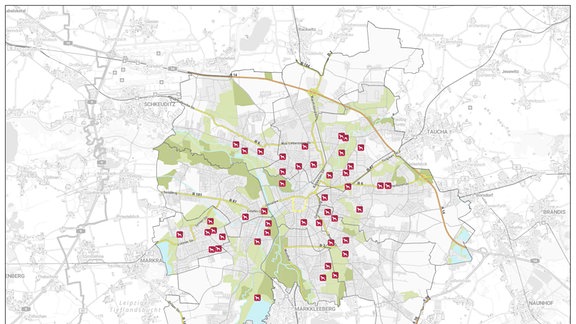 Landkarte von Leipzig