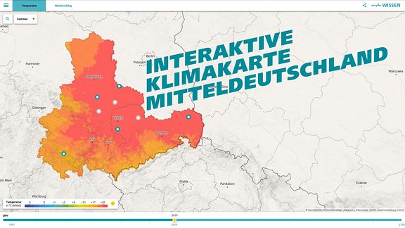 Titelgrafik zur interaktiven Klimakarte Mitteldeutschlands